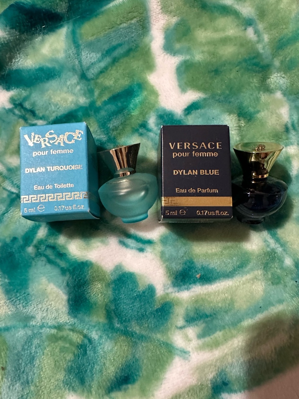 Versace Pour Femme Dylan Turquoise & Dylan Blue Mini EDP’s(.17 oz. Each),New